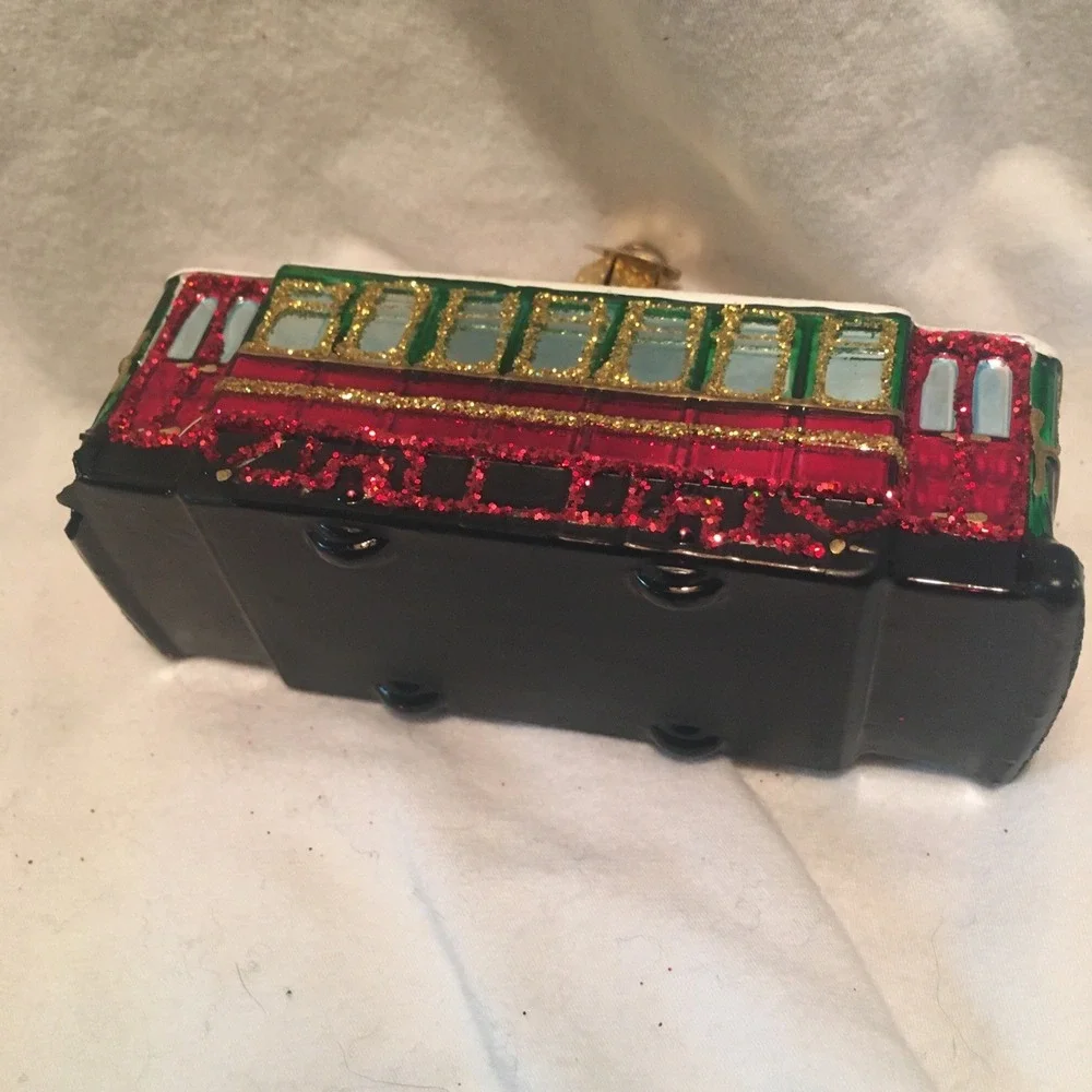 Christmas Ornament 2007 Old World‎ Christmas Cable Car with Box EUC